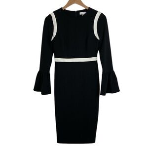 Calvin Klein Black & White Stretch Sheath Dress